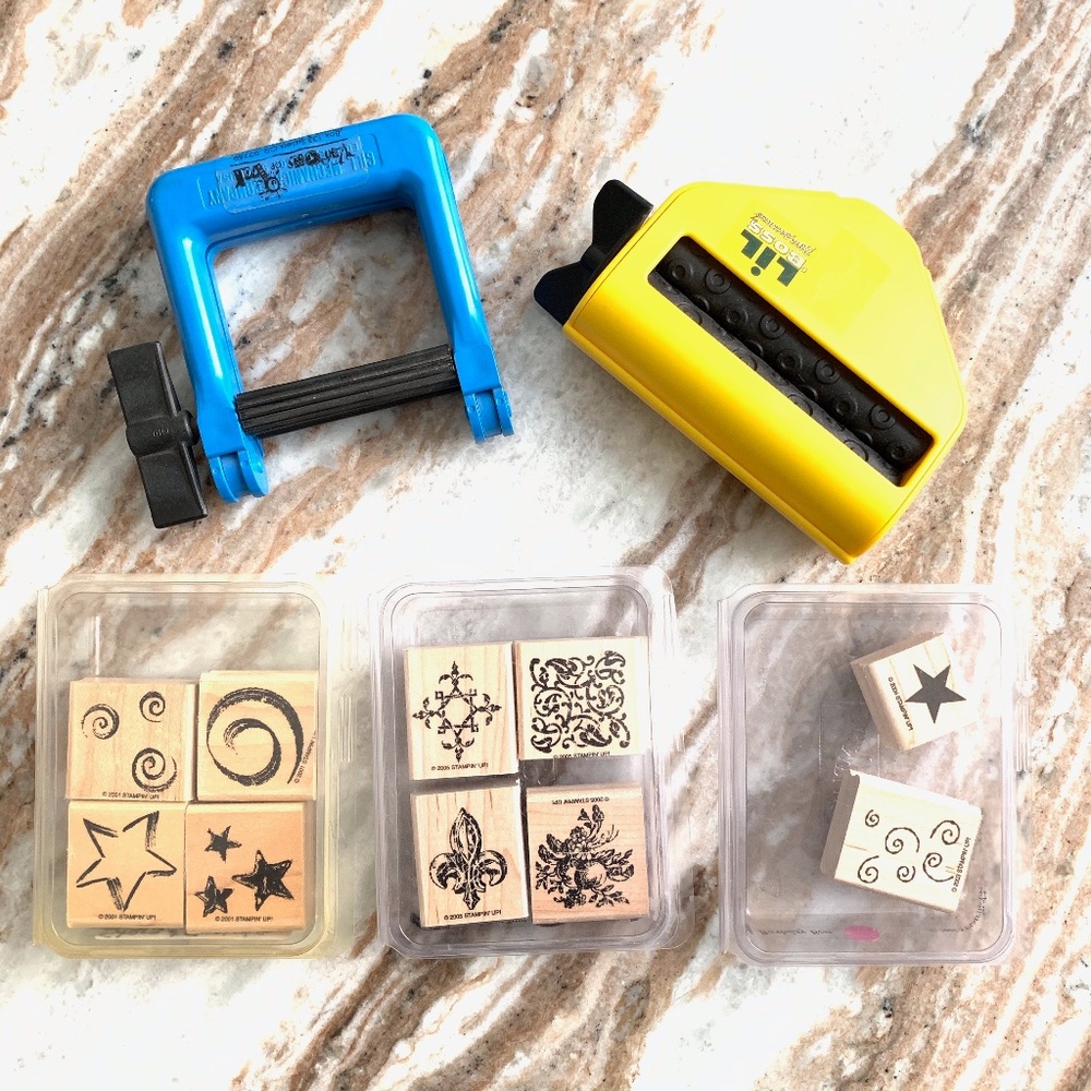 Set of 12 Misc Star Doodle Stamps Emboss Stampin'
